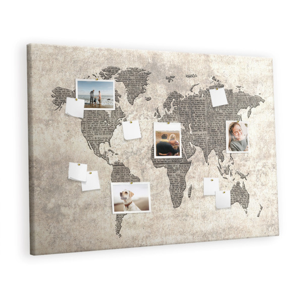 Tablica korkowa z nadrukiem organizer + pinezki Mapa 426432