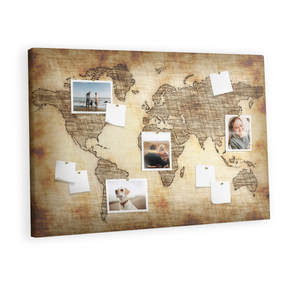 Tablica korkowa z nadrukiem organizer + pinezki Mapa 530555