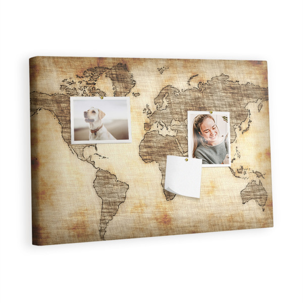 Tablica korkowa z nadrukiem organizer + pinezki Mapa 372876