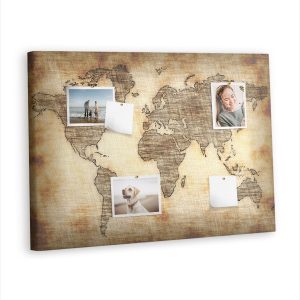 Tablica korkowa z nadrukiem organizer + pinezki Mapa 372697