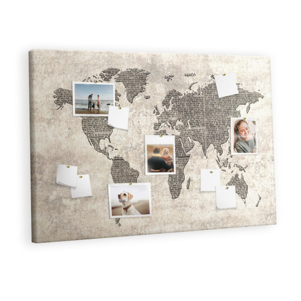 Tablica korkowa z nadrukiem organizer + pinezki Mapa 426131