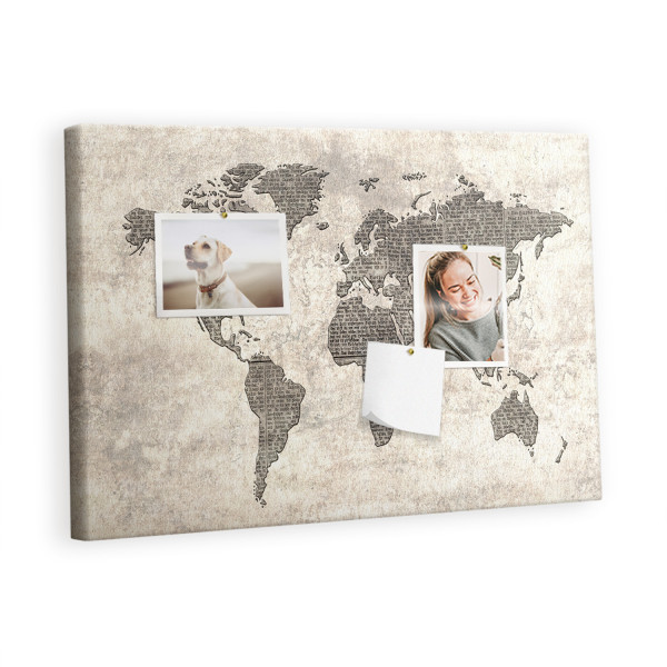 Tablica korkowa z nadrukiem organizer + pinezki Mapa 426185