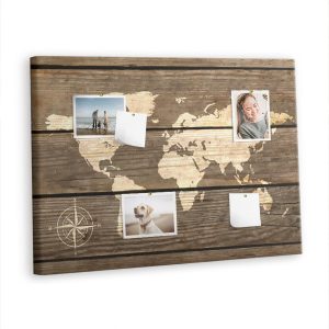 Tablica korkowa z nadrukiem organizer + pinezki Mapa Świata 530371 Tablica korkowa z nadrukiem organizer + pinezki Mapa Świata 530371