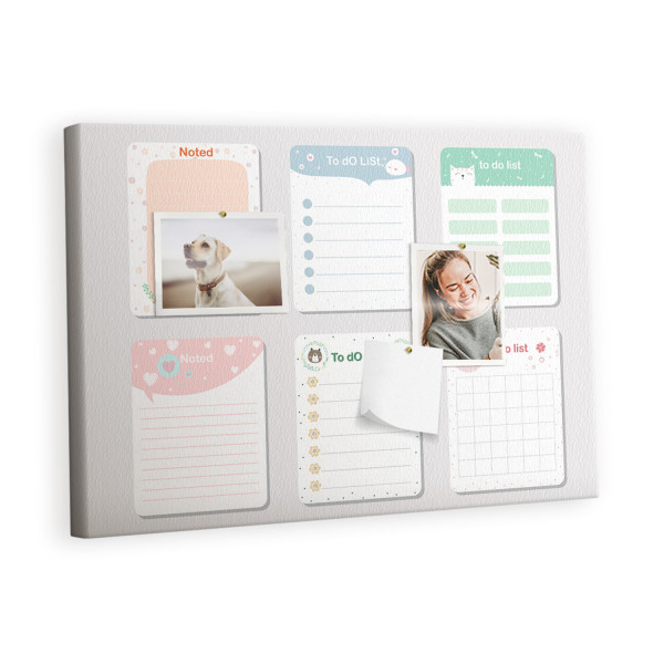 Tablica korkowa z nadrukiem organizer + pinezki Notatki 428595