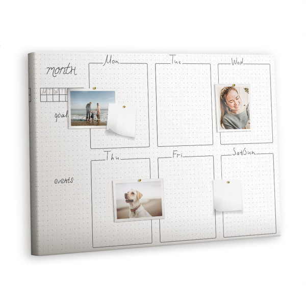 Tablica korkowa z nadrukiem organizer + pinezki Plan 529583