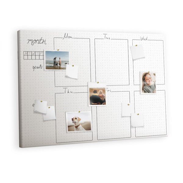 Tablica korkowa z nadrukiem organizer + pinezki Plan 530094