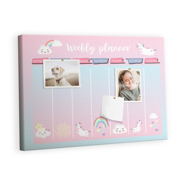 Tablica korkowa z nadrukiem organizer + pinezki Planer 383508
