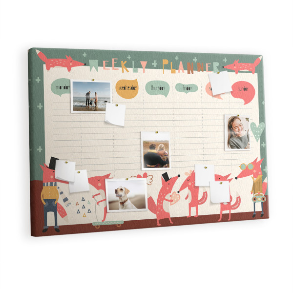 Tablica korkowa z nadrukiem organizer + pinezki Planer 383526