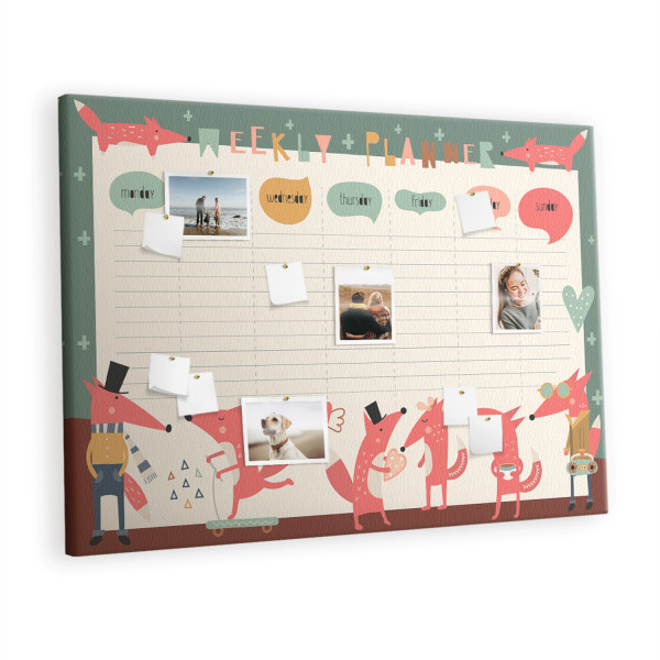 Tablica korkowa z nadrukiem organizer + pinezki Planer 383547