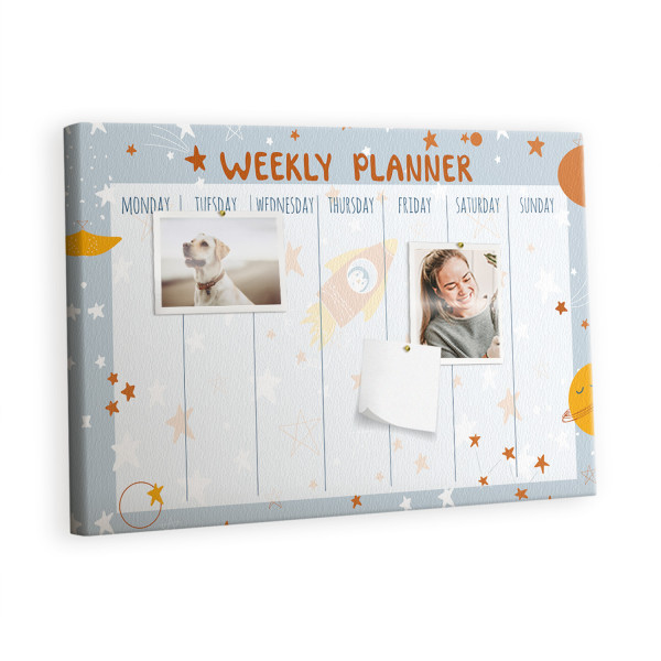 Tablica korkowa z nadrukiem organizer + pinezki Planer 383580