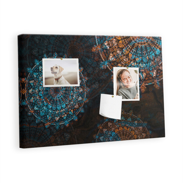 Tablica korkowa z nadrukiem organizer + pinezki Wzór mandala 428853