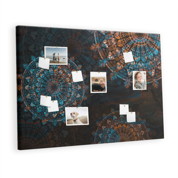 Tablica korkowa z nadrukiem organizer + pinezki Wzór mandala 428903