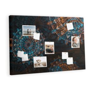 Tablica korkowa z nadrukiem organizer + pinezki Wzór mandala 428928 Tablica korkowa z nadrukiem organizer + pinezki Wzór mandala 428928