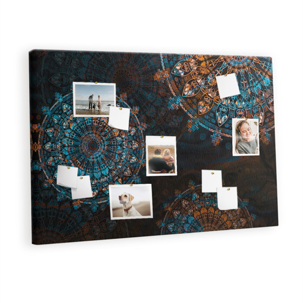 Tablica korkowa z nadrukiem organizer + pinezki Wzór mandala 428928