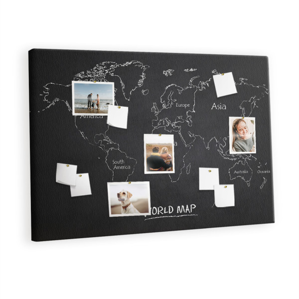 Tablica korkowa z nadrukiem planer + pinezki Mapa 395595