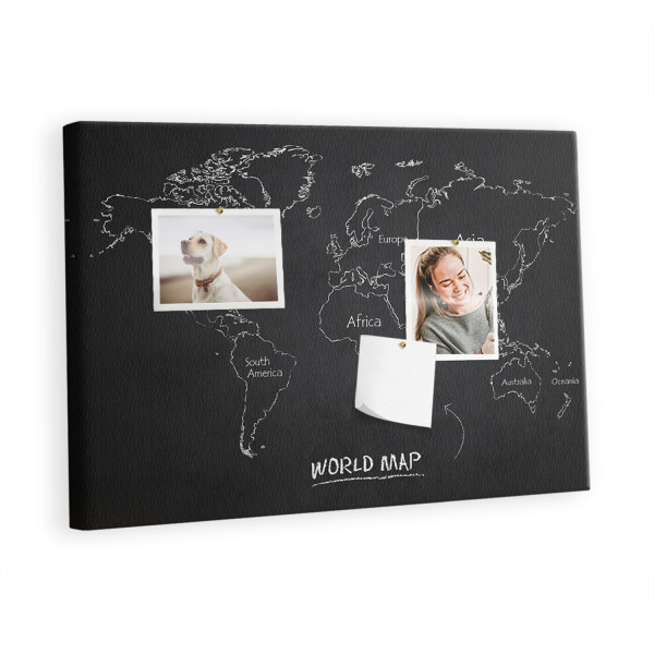 Tablica korkowa z nadrukiem planer + pinezki Mapa 395601