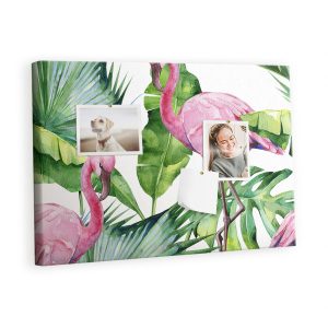 Tablica korkowa z nadrukiem planer + pinezki Natura flamingi 426112