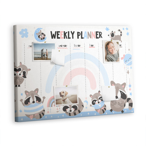 Tablica korkowa z nadrukiem planer + pinezki Planer 383560