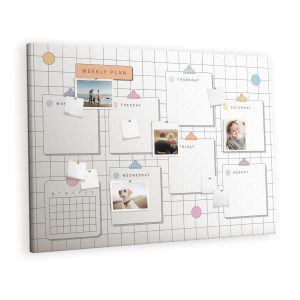 Tablica korkowa z nadrukiem planer + pinezki Tygodniowy plan 529621 Tablica korkowa z nadrukiem planer + pinezki Tygodniowy plan 529621