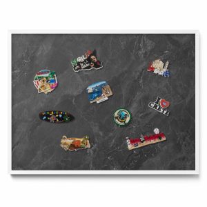 Tablica magnetyczna dekoracyjna, ciemny kamień, biała ramka, 80×60, Tulup 800543 Tablica magnetyczna dekoracyjna, ciemny kamień, biała ramka, 80×60, Tulup 800543