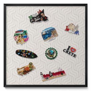 Tablica magnetyczna dekoracyjna, liniowy wzór, czarna rama, 50×50, Tulup 793178 Tablica magnetyczna dekoracyjna, liniowy wzór, czarna rama, 50×50, Tulup 793178