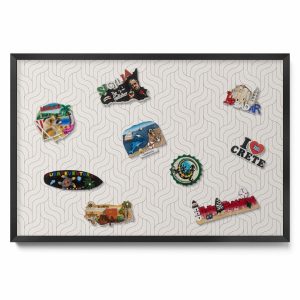 Tablica magnetyczna dekoracyjna, liniowy wzór, czarna rama, 70×50, Tulup 800569 Tablica magnetyczna dekoracyjna, liniowy wzór, czarna rama, 70×50, Tulup 800569
