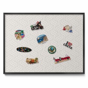 Tablica magnetyczna dekoracyjna, liniowy wzór, czarna rama, 80×60, Tulup 800518 Tablica magnetyczna dekoracyjna, liniowy wzór, czarna rama, 80×60, Tulup 800518
