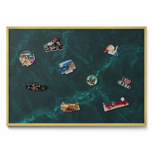 Tablica magnetyczna dekoracyjna, zielony marmur , złota rama, 100×70, Tulup 800523 Tablica magnetyczna dekoracyjna, zielony marmur , złota rama, 100×70, Tulup 800523