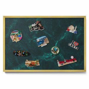 Tablica magnetyczna dekoracyjna, zielony marmur , złota rama, 60×40, Tulup 800531 Tablica magnetyczna dekoracyjna, zielony marmur , złota rama, 60×40, Tulup 800531