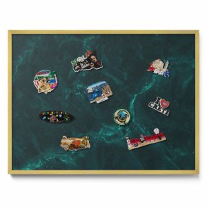 Tablica magnetyczna dekoracyjna, zielony marmur , złota rama, 80×60, Tulup 800385 Tablica magnetyczna dekoracyjna, zielony marmur , złota rama, 80×60, Tulup 800385