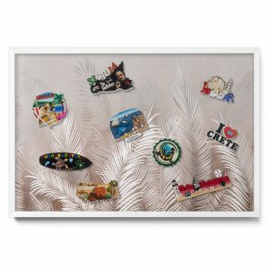 Tablica magnetyczna do powieszenia, boho liście, biała ramka, 60×40, Tulup 800524 Tablica magnetyczna do powieszenia, boho liście, biała ramka, 60×40, Tulup 800524