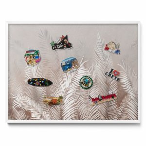 Tablica magnetyczna do powieszenia, boho liście, biała ramka, 80×60, Tulup 800476 Tablica magnetyczna do powieszenia, boho liście, biała ramka, 80×60, Tulup 800476