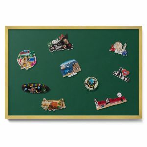 Tablica magnetyczna do powieszenia, ciemnozielony, złota rama, 60×40, Tulup 800564 Tablica magnetyczna do powieszenia, ciemnozielony, złota rama, 60×40, Tulup 800564