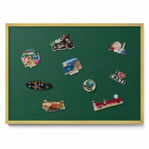 Tablica magnetyczna do powieszenia, ciemnozielony, złota rama, 70×50, Tulup 800415 Tablica magnetyczna do powieszenia, ciemnozielony, złota rama, 70×50, Tulup 800415