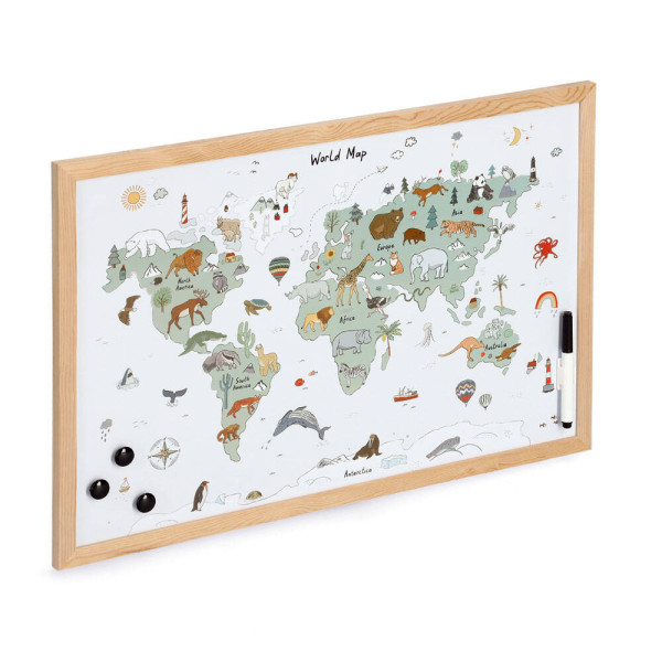 Tablica magnetyczna, mapa świata, 60 x 40 cm 288659