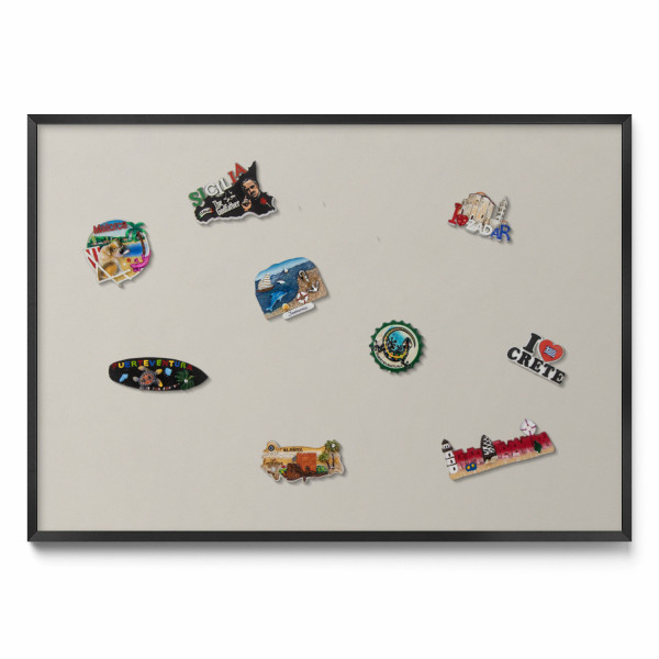 Tablica magnetyczna na magnesy, kremowy, czarna rama, 100x70, Tulup 800643