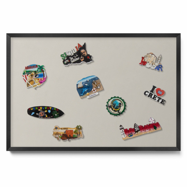 Tablica magnetyczna na magnesy, kremowy, czarna rama, 60x40, Tulup 800429