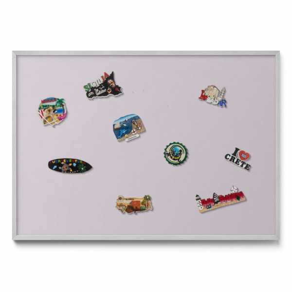 Tablica magnetyczna na magnesy, liliowy, srebrna rama, 100x70, Tulup 800410