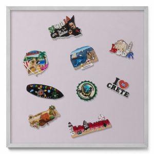 Tablica magnetyczna na magnesy, liliowy, srebrna rama, 50×50, Tulup 800609