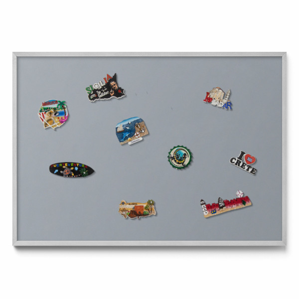 Tablica magnetyczna na magnesy, szary, srebrna rama, 100x70, Tulup 800595