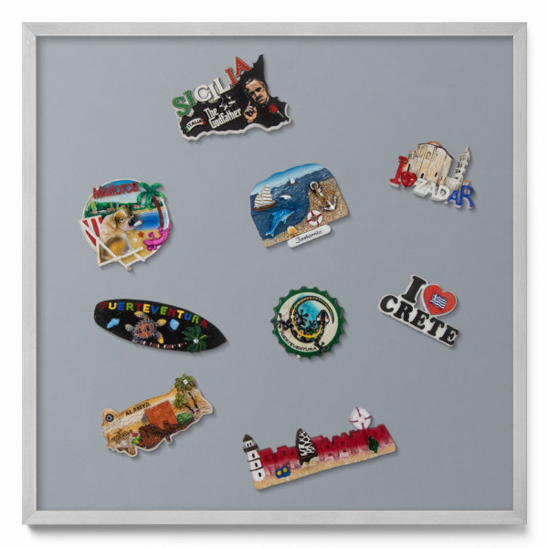 Tablica magnetyczna na magnesy, szary, srebrna rama, 50x50, Tulup 800597