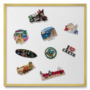 Tablica magnetyczna na ścianę, biały, złota rama, 50×50, Tulup 800538 Tablica magnetyczna na ścianę, biały, złota rama, 50×50, Tulup 800538