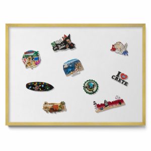 Tablica magnetyczna na ścianę, biały, złota rama, 70×50, Tulup 800366 Tablica magnetyczna na ścianę, biały, złota rama, 70×50, Tulup 800366
