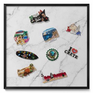 Tablica magnetyczna na ścianę, jasny marmur, czarna rama, 50×50, Tulup 793169 Tablica magnetyczna na ścianę, jasny marmur, czarna rama, 50×50, Tulup 793169