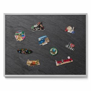 Tablica magnetyczna na ścianę, kamienna ściany, srebrna rama, 80×60, Tulup 800405 Tablica magnetyczna na ścianę, kamienna ściany, srebrna rama, 80×60, Tulup 800405