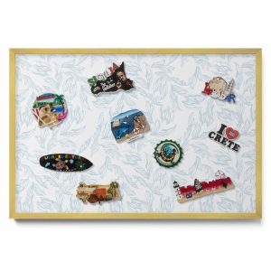 Tablica magnetyczna na ścianę, liście, złota rama, 60×40, Tulup 800512 Tablica magnetyczna na ścianę, liście, złota rama, 60×40, Tulup 800512