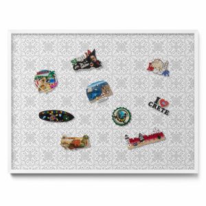 Tablica magnetyczna na ścianę, regularny wzór, biała ramka, 80×60, Tulup 800370 Tablica magnetyczna na ścianę, regularny wzór, biała ramka, 80×60, Tulup 800370