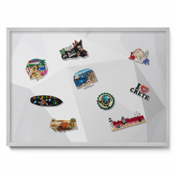 Tablica magnetyczna na ścianę, tło 3D, srebrna rama, 70x50, Tulup 800401