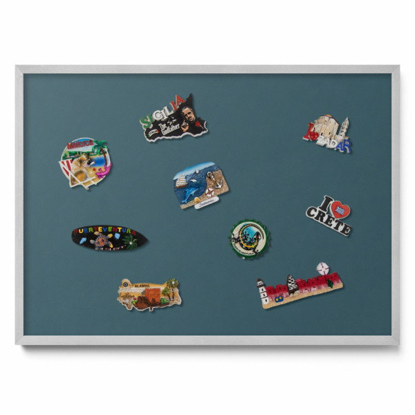 Tablica magnetyczna ozdobna, ciemny morski, srebrna rama, 70x50, Tulup 800440