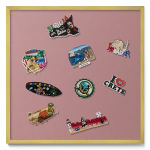 Tablica magnetyczna ozdobna, pastelowy różowy, złota rama, 50×50, Tulup 800391 Tablica magnetyczna ozdobna, pastelowy różowy, złota rama, 50×50, Tulup 800391